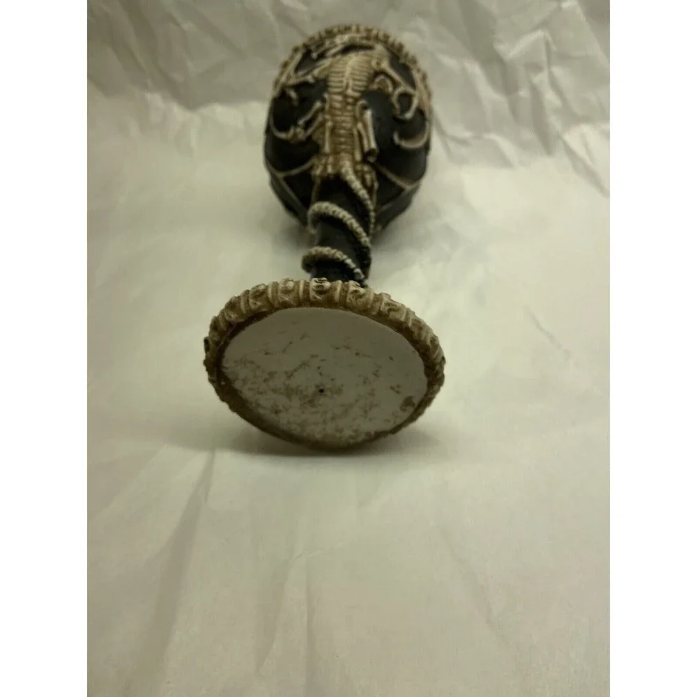 Medieval Dragon Skeleton Ossuary Chalace 7.25 in Black Cream Wine Glass